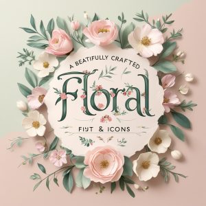 Handcrafted Floral Font & Icon Pack